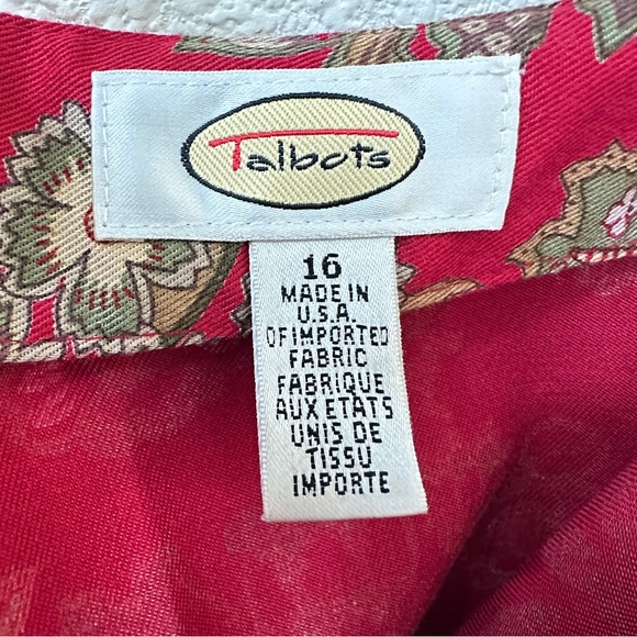 Talbots Size 16 wrap skirt. Red paisley. Midi - Picture 4 of 6
